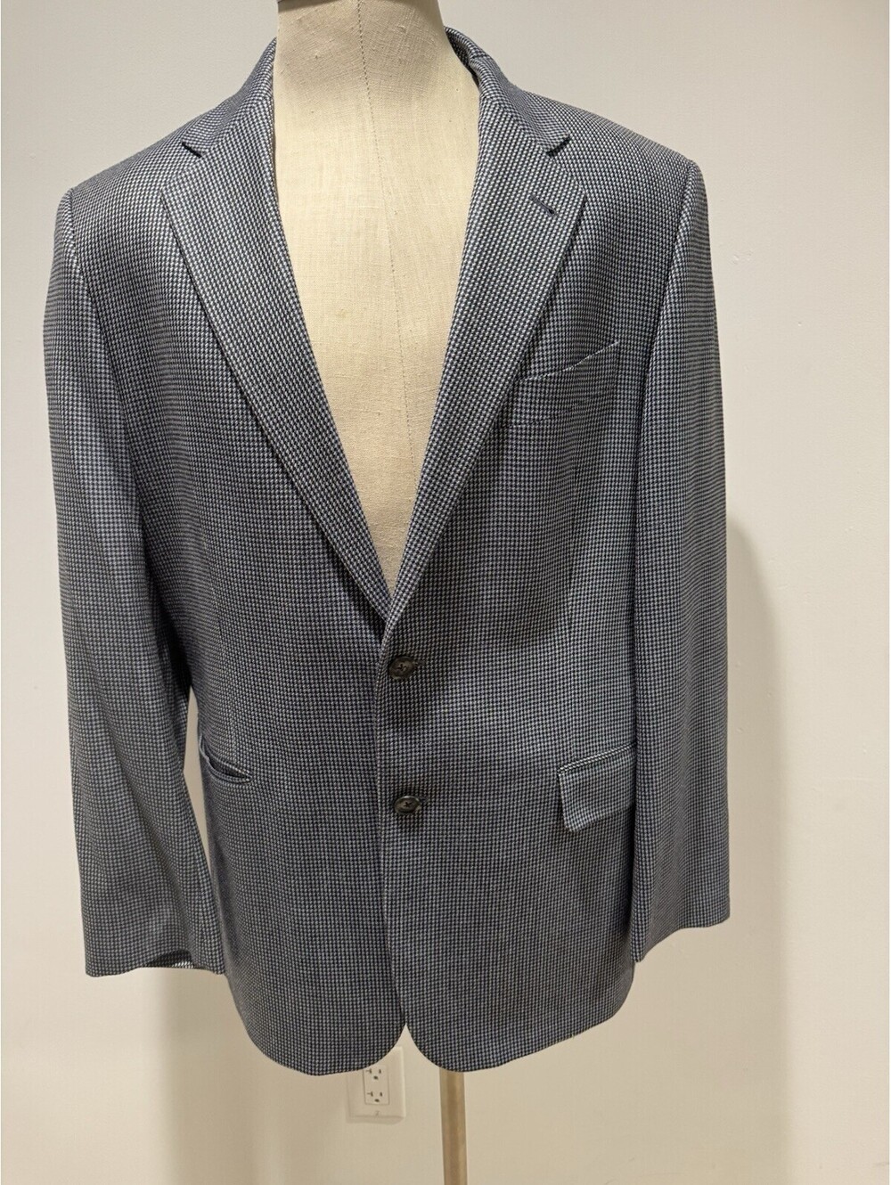 Joseph Abboud Silk Wool Blazer Gray Single-Breasted 42R